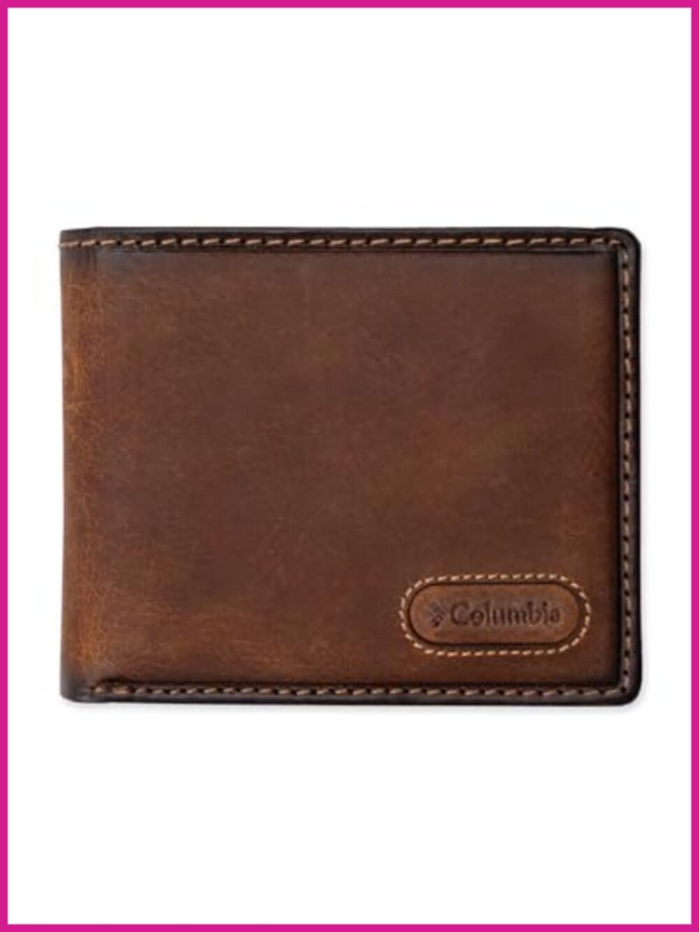 RFID Extra Capacity Smooth Leather Bifold Wallet With ID Window